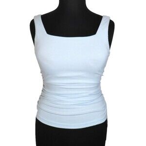 OGL Eco SkinKiss Blue Square Neck Side Ruched Padded Shelf Bra Brami Tank Top XL